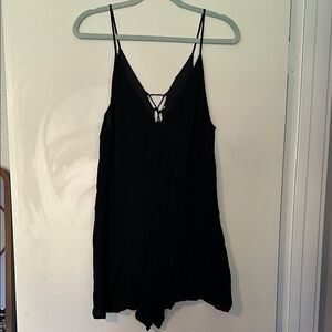 Chic Black Spaghetti Strap Romper
